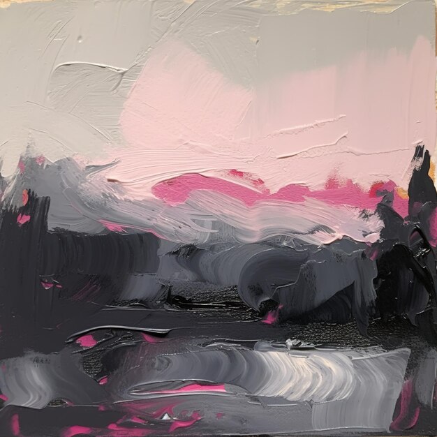 Fond de peinture abstraite rose et noire