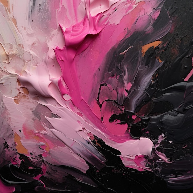 Fond de peinture abstraite rose et noire