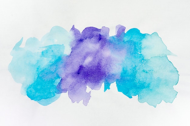 Photo fond de peinture aquarelle taches bleues et violettes