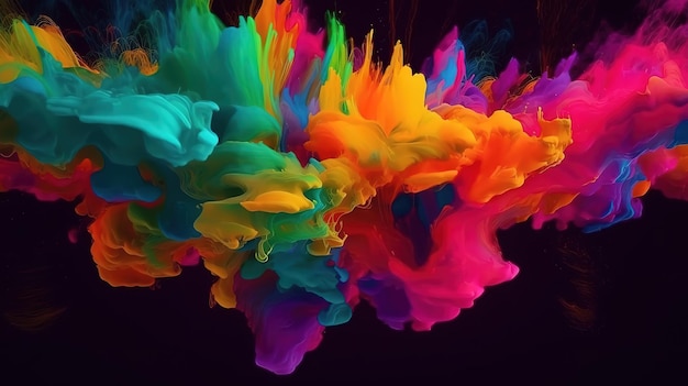 Fond de peinture colorée Couleur vive Generative Ai