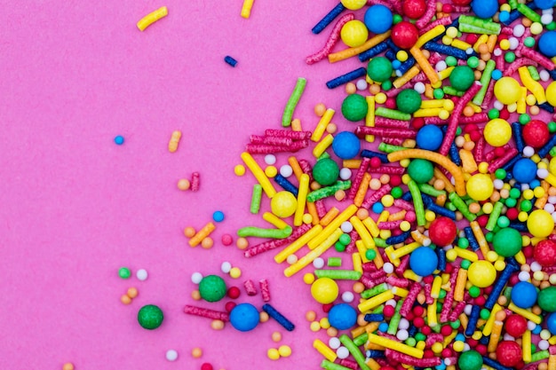 Fond de pépites décoratives de gâteau de bonbons colorés