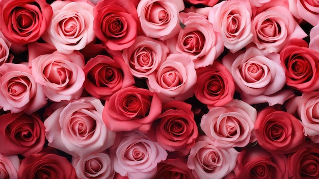 Fond de pétales de roses bouquet