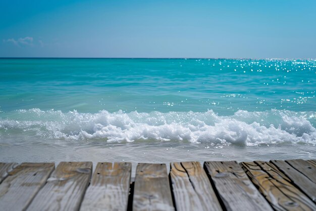 Photo fond de photo de produit d'été fond de mer bleue