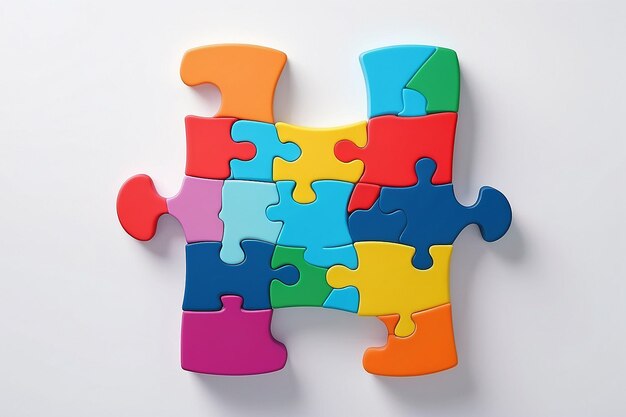 Fond d'une pièce de puzzle multicolore pour la journée mondiale de sensibilisation à l'autisme