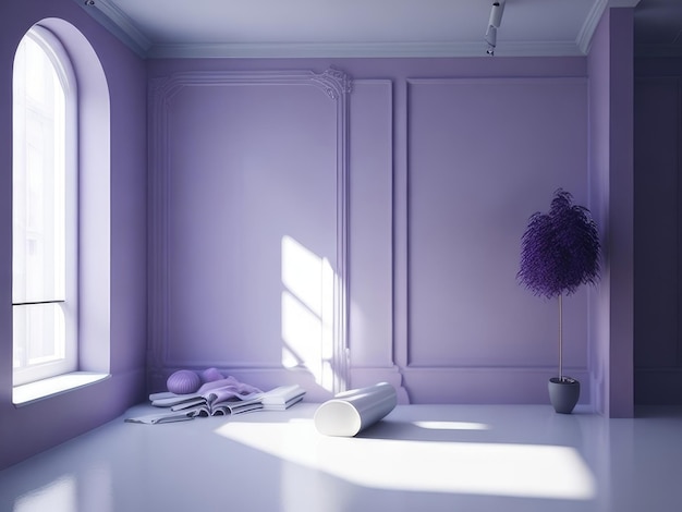 Un fond de pièce violet paisible
