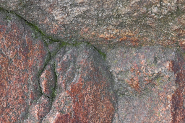 Fond de pierre ou de roche brune Mur de pierre brune rugueuse Vue rapprochée de la surface texturée altérée