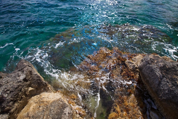 Fond de pierres de mer Grèce île de Zakynthos