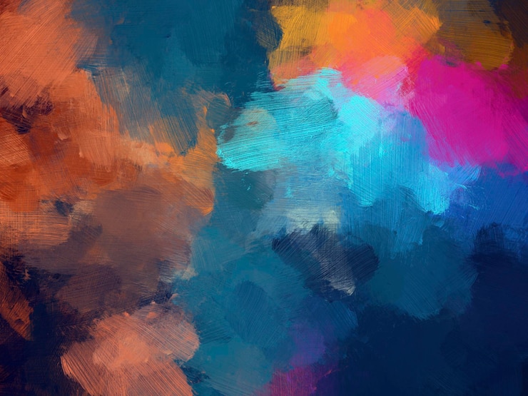 Photo fond de pinceau de peinture à l'huile colorée