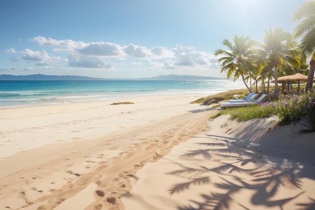 Fond de plage ensoleillée