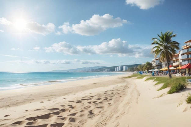 Fond de plage ensoleillée