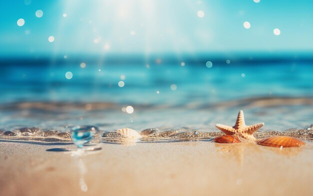 Fond de plage d'été tourné dans un style bokeh