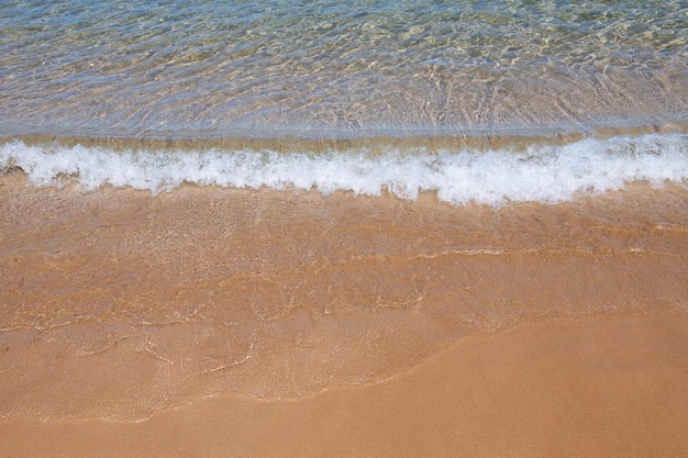 Fond de plage de mer calme plage tropicale d'été avec paysage marin naturel de l'eau de l'océan de sable