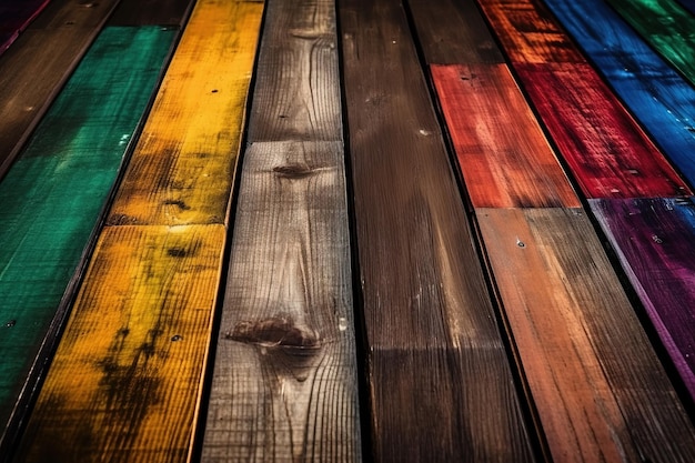 Fond de plancher en bois coloré pour affiche