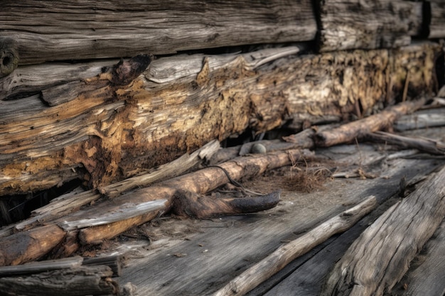 Fond de planches de bois détérioré