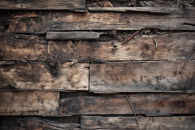 Fond de planches de bois détérioré