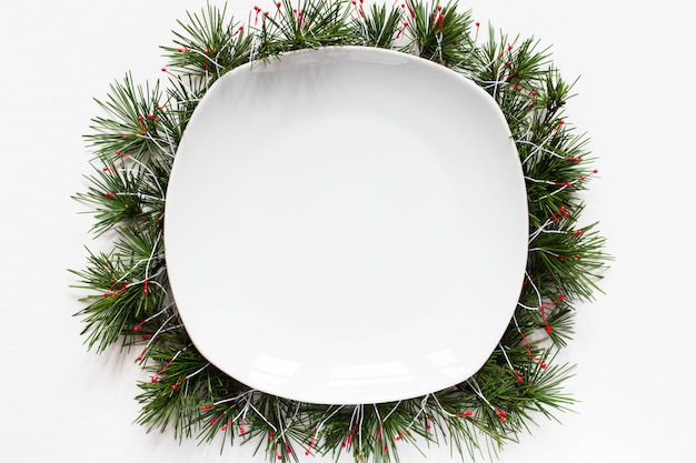 Fond de plat vide de Noël