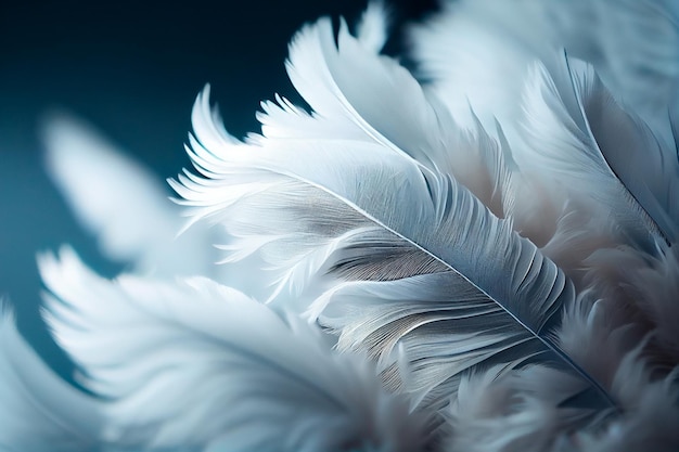 Fond de plumes blanches Generative AI