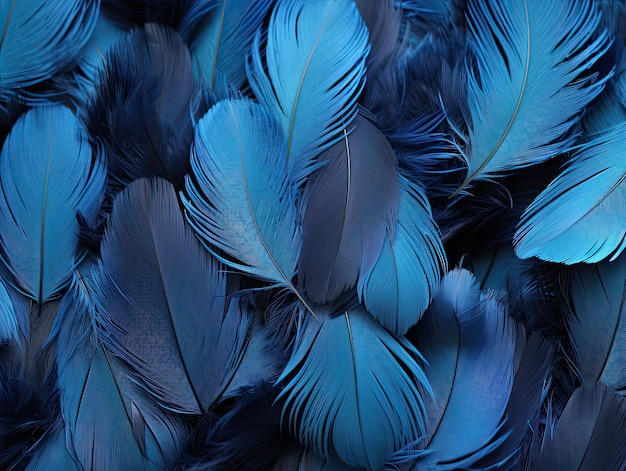 fond de plumes bleues et noires
