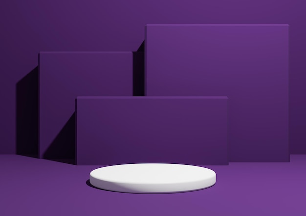 Fond de podium de composition d'affichage de produit minimal 3D violet foncé