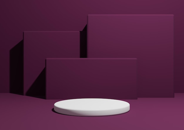 Fond de podium de composition d'affichage de produit minimal 3D violet foncé