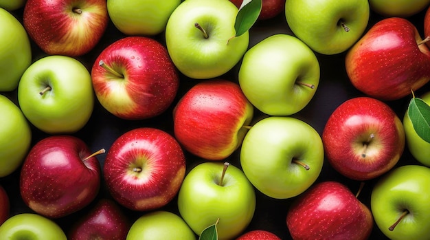 Fond de pommes rouges et vertes