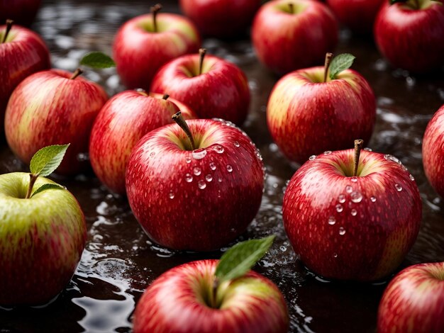 fond de pommes rouges