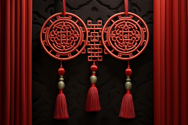 Fond de porte à nœud chinois Année chinoise