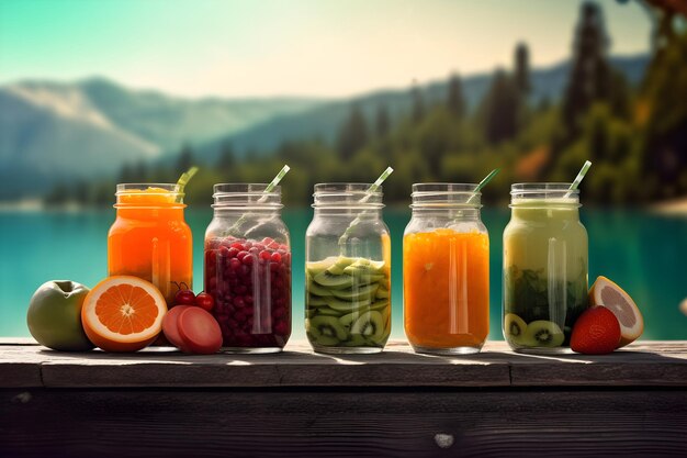 fond de pot de smoothies aux fruits