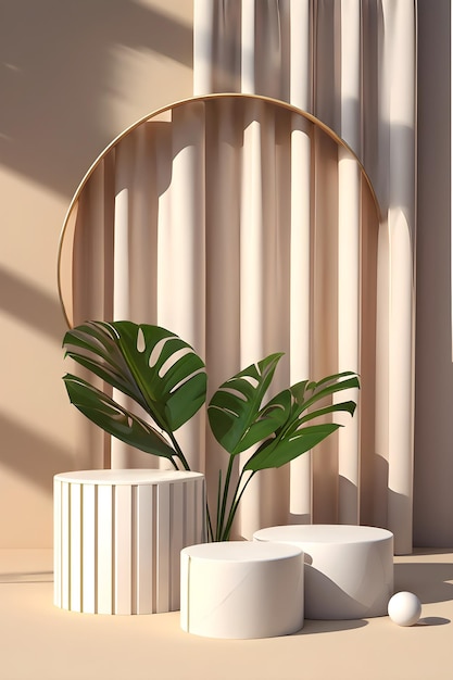 Fond de présentation de produit d'illustration de papier peint de podium géométrique de luxe minimal