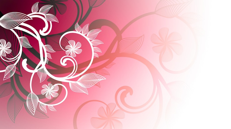 Photo fond de printemps abstrait avec ornement floral rose