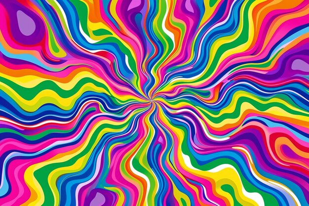 Un fond psychédélique groovy avec un design coloré