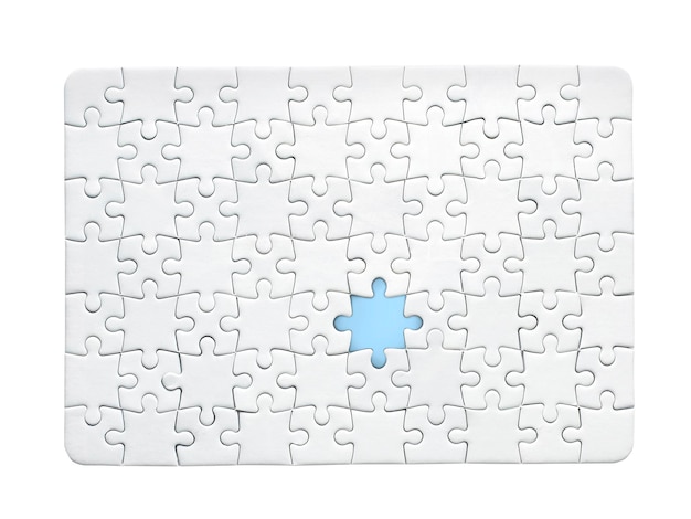 Fond de puzzle blanc avec pièce manquante