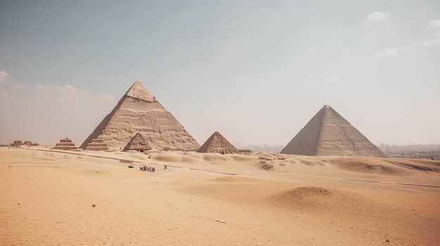 Fond de pyramides égyptiennes Illustration AI GenerativexA