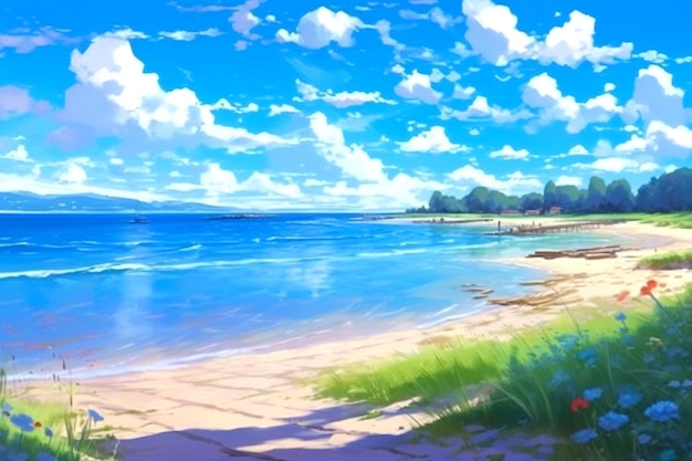 fond qui imite le style Makoto Shinkai