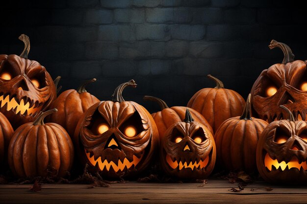 Fond réaliste de citrouille d'Halloween Embrassez la saison fantasmagorique créée avec l'IA générative