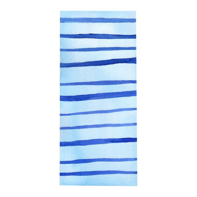 Fond rectangulaire imprimé rayé bleu aquarelle isolé sur blanc Art pour papier d'emballage design