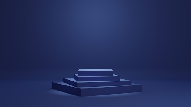 Fond de rendu 3D podium minimal bleu