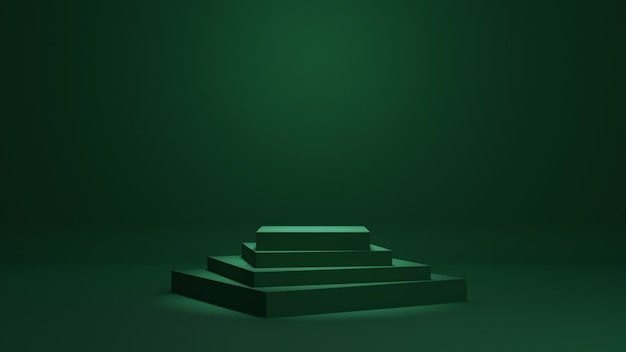 Fond de rendu 3D podium minimal vert