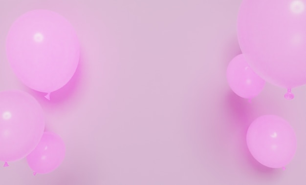 fond rose avec des ballons
