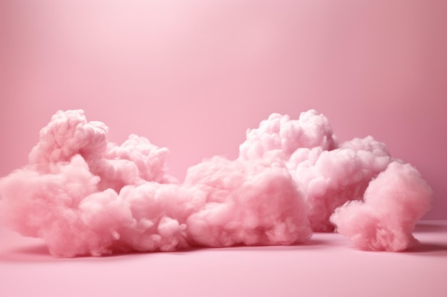 Un fond rose barbe à papa avec des nuages moelleux