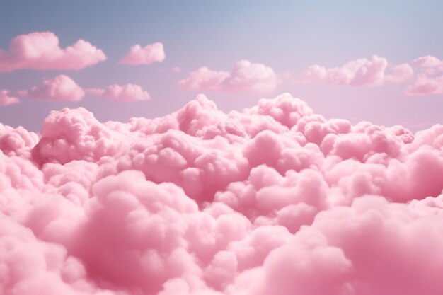 Un fond rose barbe à papa avec des nuages moelleux