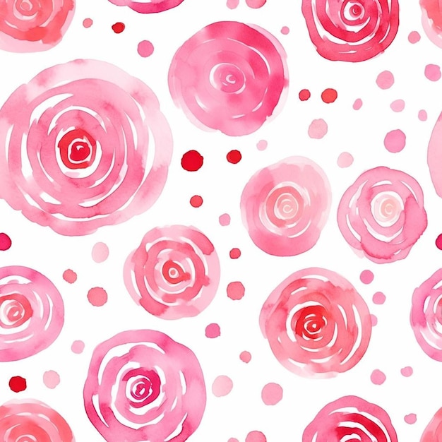 Photo un fond rose et blanc avec des fleurs et des points roses.