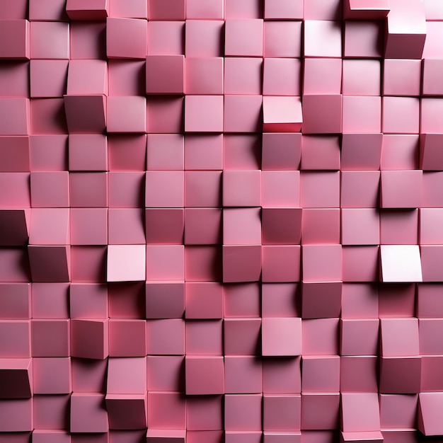 Fond rose avec des cubes 3D