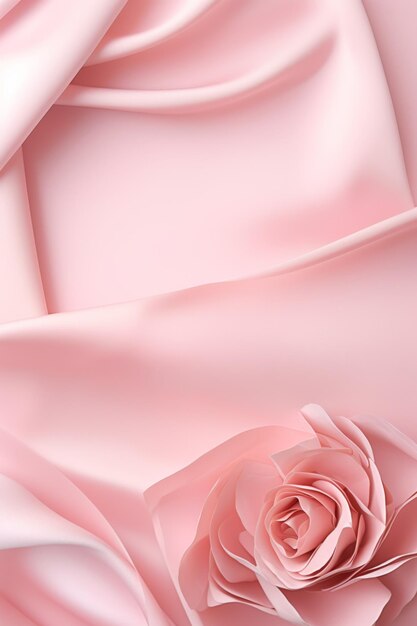 fond rose avec des fleurs pour les invitations de mariage IA générative