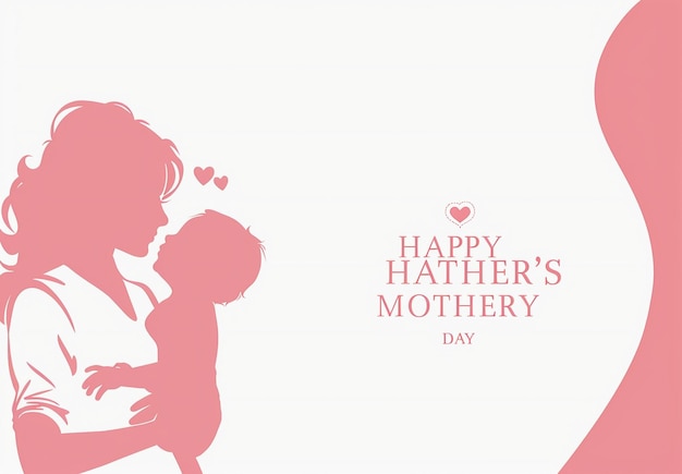 un fond rose avec une mère et son enfant