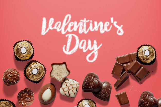 Un fond rose avec un panneau indiquant la Saint-Valentin.