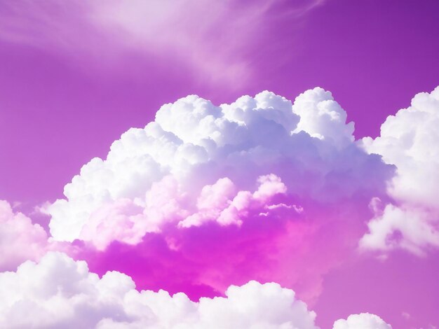 Fond rose et violet avec un nuage blanc généré par ai