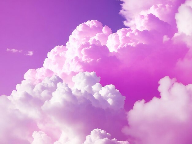 Fond rose et violet avec un nuage blanc généré par ai