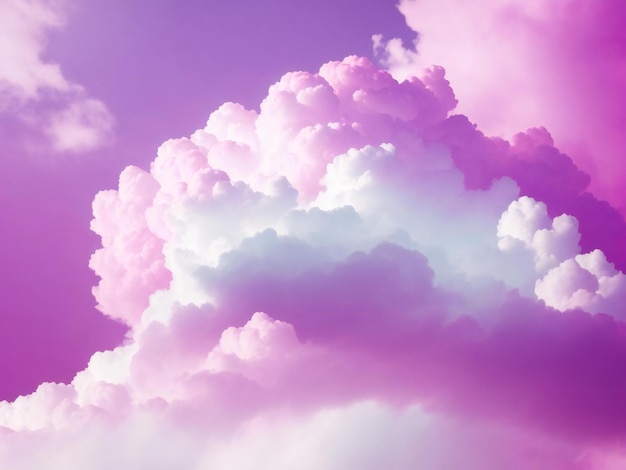 Fond rose et violet avec un nuage blanc généré par ai