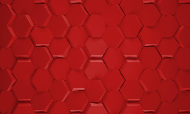 Fond rouge abstrait hexagone 3D